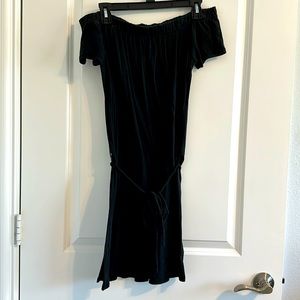 Off the shoulder black dress
